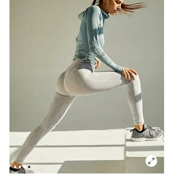 FREE PEOPLE GOOD KARMA LEGGINGS ICED GREY XS S - Picture 4 of 14